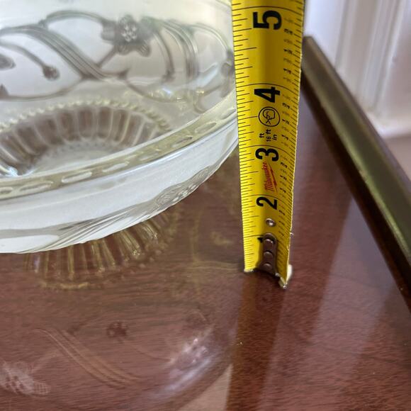 Vintage Frosted Glass Ceiling Light Shade 9.25” Floral Art Deco Style - Picture 14 of 14